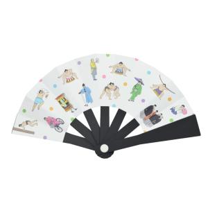 相撲紙せんす 彩 （いろどり） ［紙製 紙扇子 扇子 おしゃれ 扇子 夏扇子 エコ お土産 大相撲 お相撲さん かわいい 日本製］の商品画像