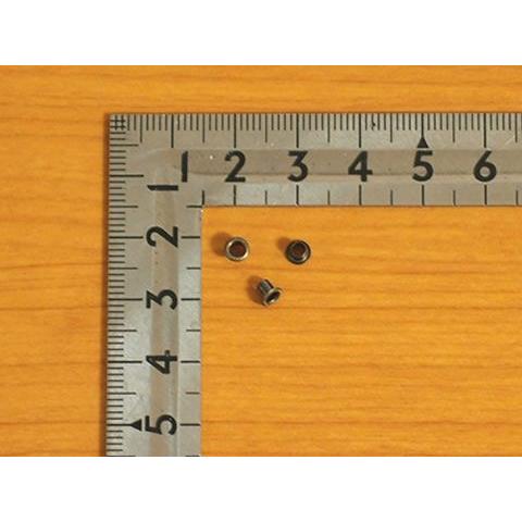 ミニハトメ #2.5×3(内径2.1mm 外径3.8mm) アンティークゴールド シルバー(ニッケル...