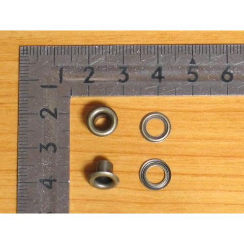 ハトメ#300足長(内径5mm 外径9mm) アンティークゴールド シルバー(ニッケル) ゴールド(...