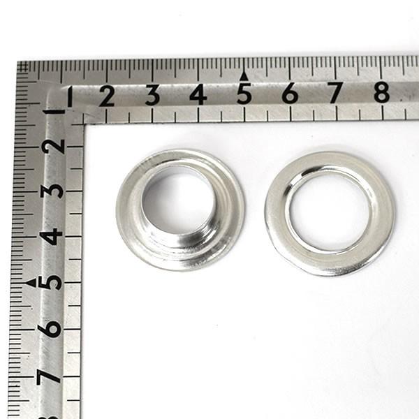 ハトメ (アイレット) #30 (内径15mm 外径28mm) 座金付き アルミ(シルバー) 25組...