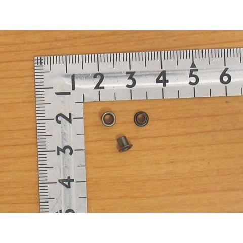 ミニハトメ #3×4(内径2.6mm 外径4.8mm) アンティークゴールド シルバー(ニッケル) ...