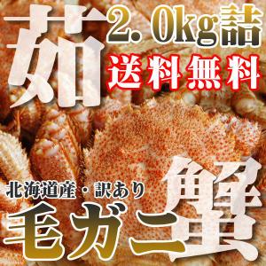 (訳あり)毛ガニ3-5尾2.0kg北海道産「活目2.3kg・冷凍」送料無料！（即納） お中元 ギフト