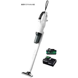 HiKOKI コードレスクリーナ  2段サイクロン式 ペールホワイト R36DB(SC)(NN)+BSL36A18X+UC18YDL2付 日立 ハイコーキ 当店オリジナルセット品｜カナジン ヤフー店