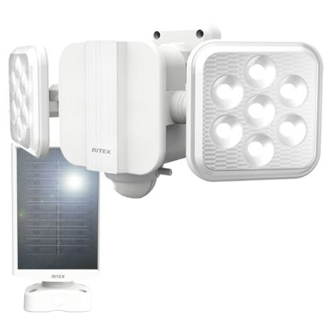 ムサシ S-220L 5Wx2灯 フリーアーム式LEDソーラーセンサーライト 屋外向け RITEX ...