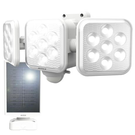 ムサシ S-330L 5Wx3灯 フリーアーム式LEDソーラーセンサーライト 屋外向け RITEX ...