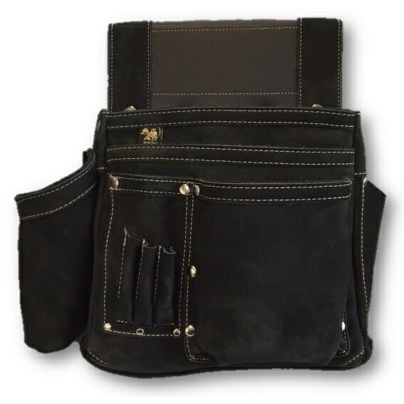 ふくろ倶楽部  朱雀 ヌバック四型 「黒」 SZN-834K 墨つぼホルダー付 釘袋 腰袋 1006...