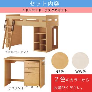 組立・設置致します ミドルベッド・デスクセット...の詳細画像1