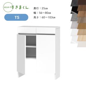 開梱設置 すきまくん カウンター下収納 CSD TS 奥行20cm 幅56〜80cm 高