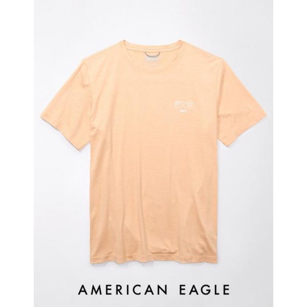 アメリカンイーグル Tシャツ メンズ 半袖 トレーニング グラフィック ロゴ オレンジ 大きいサイズ...