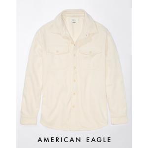 アメリカンイーグル シャツジャケット 長袖 メンズ 無地 カジュアルシャツ ベージュ 大きいサイズあり｜kanaloa-yshop