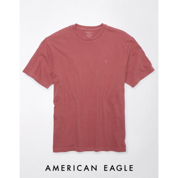 アメリカンイーグル Tシャツ メンズ 無地 ロゴ バーガンディ 大きいサイズあり 半袖