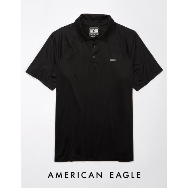 アメリカンイーグル トレーーニング ポロシャツ メンズ 半袖 ブラック 大きいサイズあり