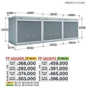 イナバ物置 FD-0808L 追加棟(3棟目以降) 連続型物置 ドアタイプ連続型