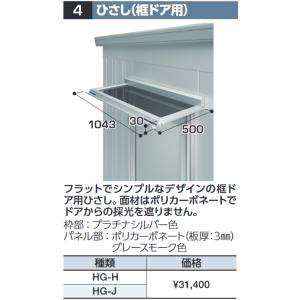 イナバ物置 イナバ物置 HG-J ひさし(框ドア用) GRN型オプション