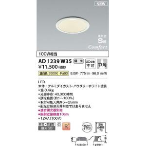 コイズミ照明 コイズミ 軒下用ダウンライト ホワイト φ100 LED（温白色