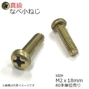 ナベ頭小ネジ M2x18mm 真鍮製 40本入り