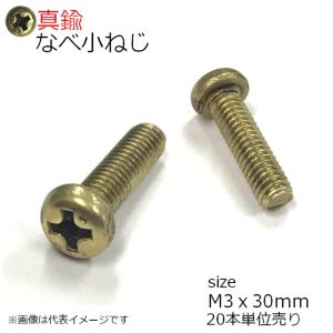 ナベ頭小ネジ M3x30mm 真鍮製 20本入