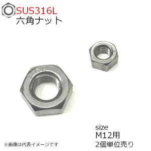 SUS316L 六角ナット M12用 2個入り