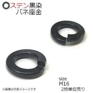 SUS バネ座金 黒色 M16用 2枚入
