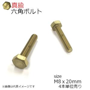 六角ボルト M8x20 真鍮製 4本入