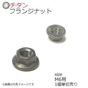 純チタン フランジナット セレート付き M6用 1個入り