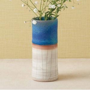 常滑焼 花器 山田織部手付き 花瓶 茶道 抹茶 陶器 日本製 和