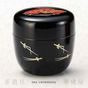 茶道具 なつめ 棗 お薄器 中棗 白漆 川蝉蒔絵 宮田宗景作 茶道