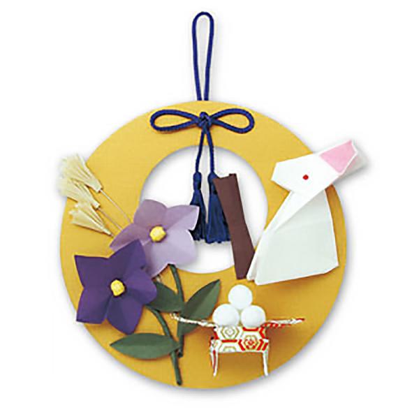 お月見うさぎ 折り紙 origami リース飾り 手作りキット ホビー 装飾 日本のお土産