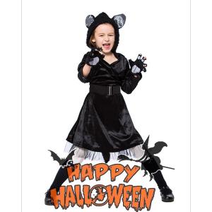 子供ハロウィン衣装子供 女の子   猫  黒猫 ウィッチ  キッズ ハロウィン衣装   幼稚園ハロウィン衣装  最新ハロウィン衣装  ハロウィーン
