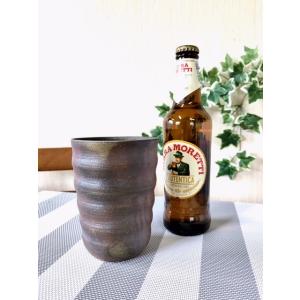 ●ろくろ目カップ(大)/津軽金山焼　金山焼　陶器　日本製　手作り　プレゼント　お祝い　贈り物　おしゃ...