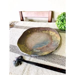 たたら8寸皿 /津軽金山焼　金山焼　皿　食器　陶器　日本製　手作り　ギフト　記念品　プレゼント　贈り...