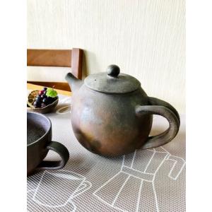 ポット(丸)/津軽金山焼　金山焼　陶器　日本製　手作り　ギフト　記念品　プレゼント　贈り物　おしゃれ...