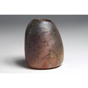 石花入A/津軽金山焼　金山焼　陶器　花入れ　豆花入れ　シンプル　おしゃれ　小ぶり　花　花器　インテリア　6cm　プレゼント　の日　青森県　薪窯