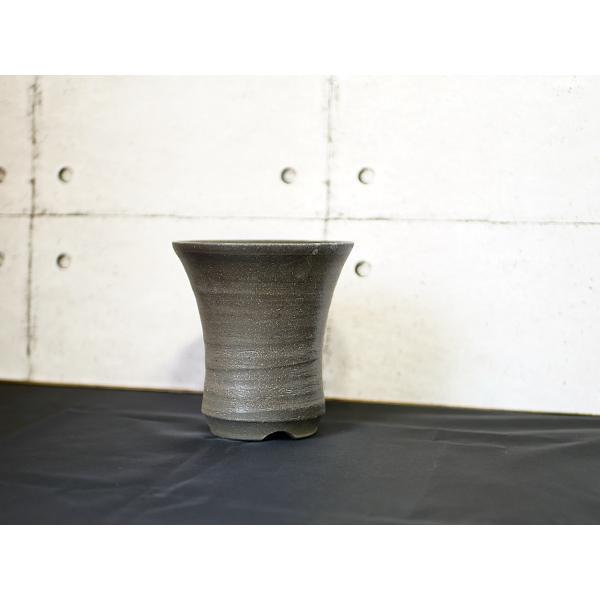 「須恵器」くびれ(中)/津軽金山焼　陶器　12cm　4つ穴 アガベ gave 植木鉢 多肉 塊根 サ...
