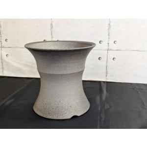 「須恵器」松風作アガベ鉢(11)/津軽金山焼 陶器 一点物 18cm 6号 4つ穴 アガベ agav...