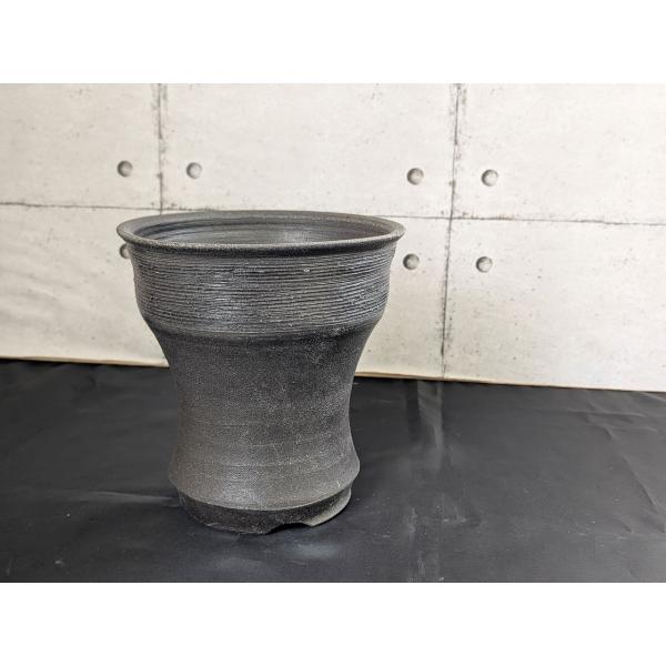 「須恵器」松風作アガベ鉢(1)/津軽金山焼 陶器 一点物 14cm 5号 1つ穴 アガベ agave...