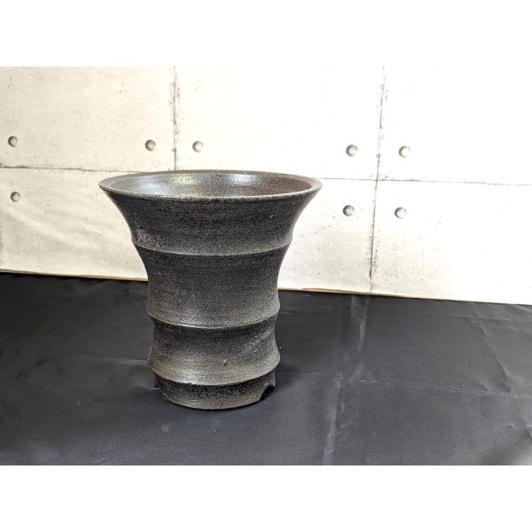 「須恵器」松風作アガベ鉢(3)/津軽金山焼 陶器 一点物 15cm 5号 1つ穴 アガベ agave...