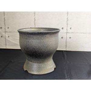「須恵器」松風作アガベ鉢(6)/津軽金山焼 陶器 一点物 18cm 6号 4つ穴 アガベ agave...