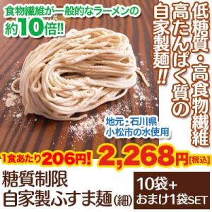 ≪selfish color BIKKE≫糖質オフ 自家製ふすま麺(細) 10袋＋おまけ1袋