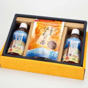 ≪JAアルプス≫アルプスはとむぎ茶 詰合せ（350ml×2本・ティーバッグ3パック)｜kanazawa-honpo