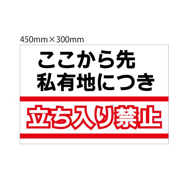 看板 私有地 立入禁止 ここから先私有地につき 不法侵入 禁止 サイン 表示板 プレート 防水 UV...
