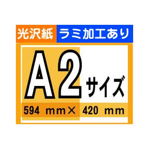 ポスター 印刷 A2サイズ １枚 光沢紙 ラミネート加工あり