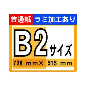 ポスター 印刷 B2サイズ 1枚 光沢紙 ラミネート加工あり : 看板の