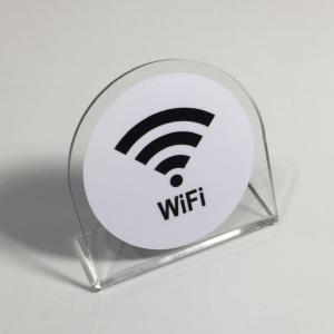 卓上サインプレート透明タイプ（WiFi）白/黒　カウンターサイン・テーブルサイン｜kanbankonbini