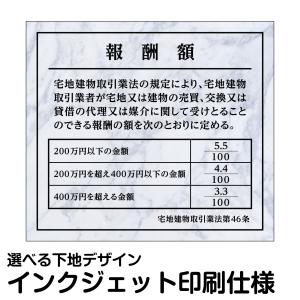 業者票 許可票不動産 「 報酬額の定め標識 」 ( AG板 文字入れ加工済み ) プレート