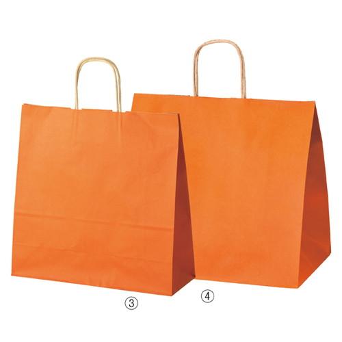 持ち手付き紙袋 カラー手提げ紙袋 オレンジ 34×22×32cm(50枚) / kp38-309-1...