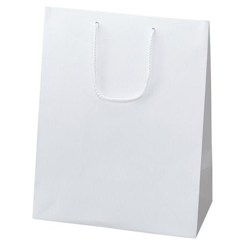 手提げ紙袋 白 ストライプエンボス 25.5×14.5×33cm (50枚) / kp38-313-...