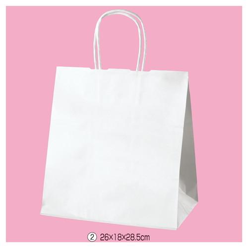 持ち手付き紙袋 丸ひもタイプ 白無地紙袋 30×15×30cm (50枚) / kp38-431-2...