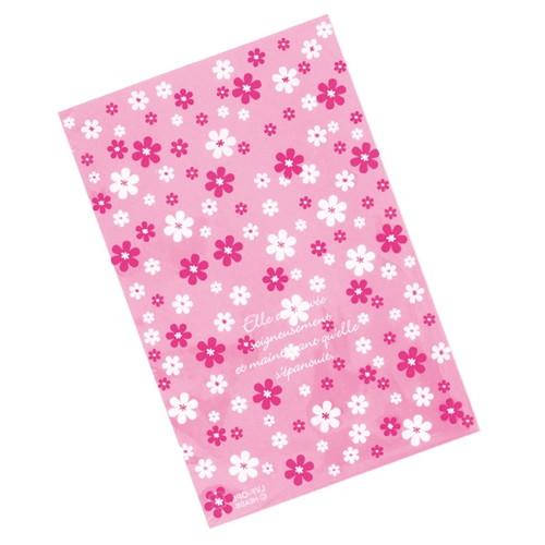 ピンクフラワー OPPギフトバッグ 19.5×29cm (50枚) / kp38-548-68-3