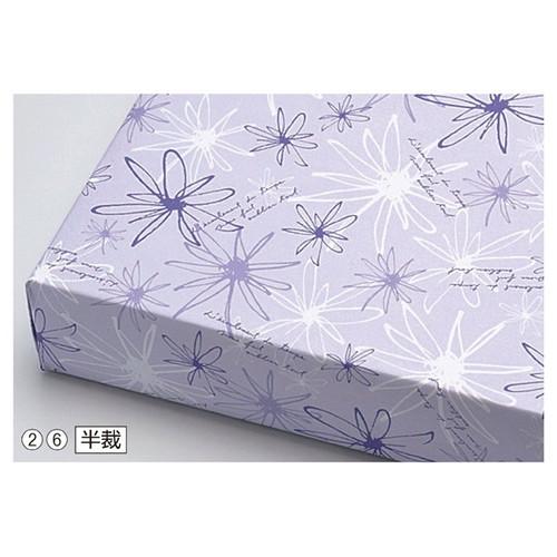 包装紙 フラワー 半裁 パープル 75×52.5cm (50枚) / kp38-549-58-2